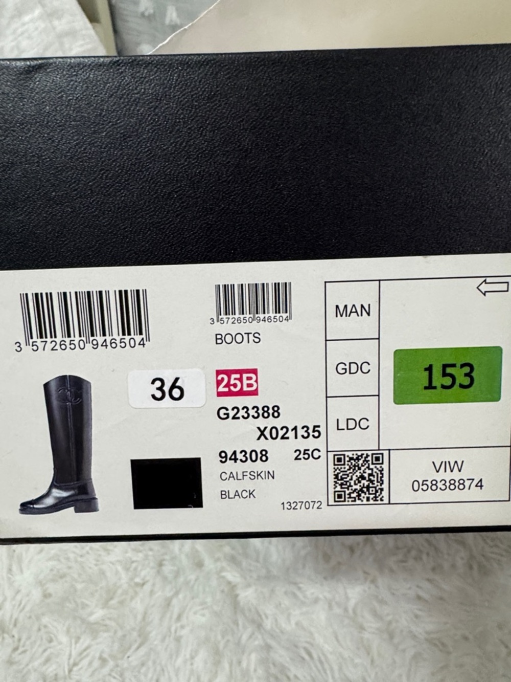 CHANEL Black Leather Knee-High Logo Boots - Picture 5 of 5
